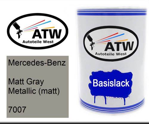 Mercedes-Benz, Matt Gray Metallic (matt), 7007: 500ml Lackdose, von ATW Autoteile West.